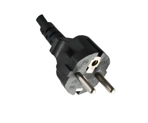 Netzkabel Europa CEE 7/7 gerade auf C13, 1mm², VDE, schwarz, Länge 3,00m